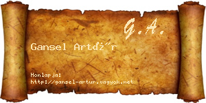 Gansel Artúr névjegykártya